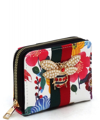 Queen Bee Stripe Wallet AD043B FLOWER